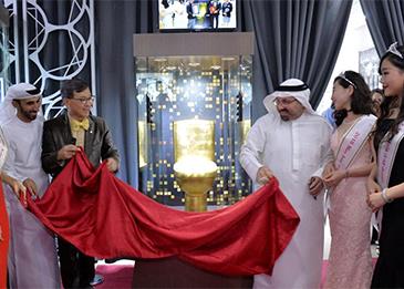 عرض مرحاض مرصع بالالماس في دبي