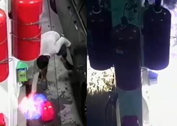 شاهد بالفيديو: تصرف متهور من عامل في محطة وقود أمريكية ينتهي بكارثة!