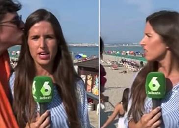 شاهد بالفيديو: مراسلة إسبانية تتعرض للتحرش على الهواء مباشرة!