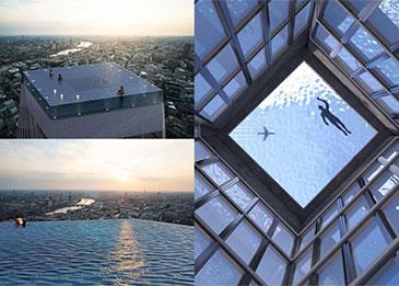 شاهد صور أول مسبح شفاف في العالم بزاوية 360 درجة