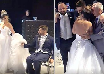 اضغط لمشاهدة الفيديو: أب يُساعد ابنه المقعد ليؤدي رقصته الأولى مع زوجته