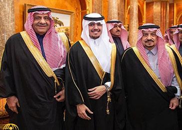 أفراد العائلة المالكة في حفل زفاف الأمير عبد الإله بن سلطان