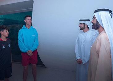 محمد بن راشد وحمدان بن محمد يلتقيان كريستيانو رونالدو في دبي