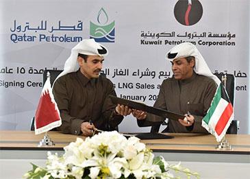 الكويت توقع اتفاقية مع قطر لاستيراد الغاز المسال لمدة 15 عامًا