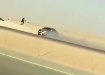 بالفيديو .. نجاة محموعة من المشاهدين من حادث تفحيط