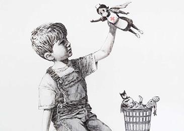 بانكسي يهدي الأطباء لوحة فنية تكريمًا لهم في مواجهة كورونا