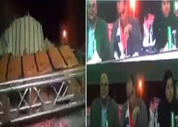 لحظة سقوط شاشة عرض ضخمة على رؤوس نواب!