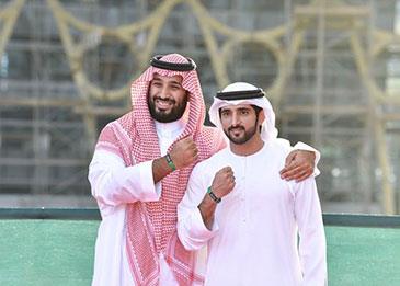 صور توثّق زيارة حمدان بن محمد ومحمد بن سلمان موقع "إكسبو 2020 دبي"