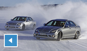 تجربة سيارات AMG الجديدة على الطرقات الثلجية