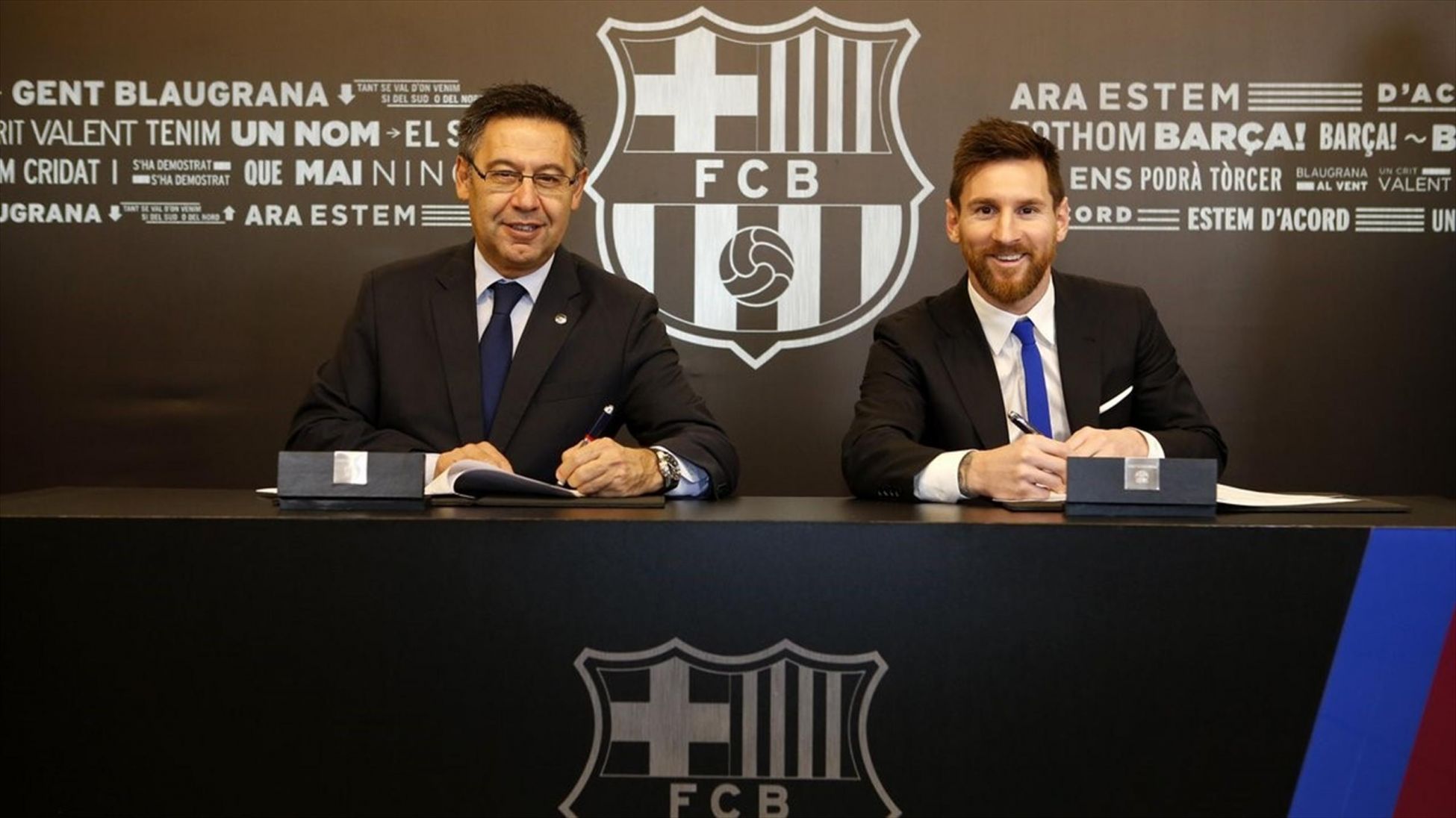 واخيرا ميسي يمدد عقده مع برشلونة حتى 2021