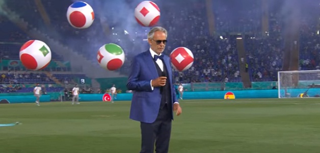 أندريا بوتشيلي يفتتح حفل بطولة أمم أوروبا "يورو 2020"
