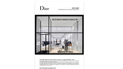 أعلنت "ديور أوم" Dior Homme عن إعادة افتتاح البوتيك في مول الإمارات – دبي