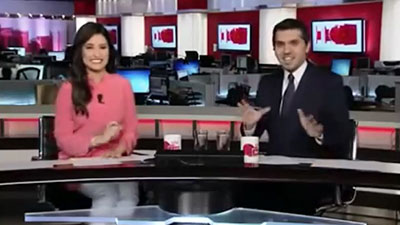 بالفيديو.. مذيعة قناة ال mbc تنفجر من الضحك على الهواء