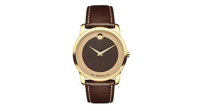 ساعة MOVADO MUSEUM® CLASSIC أناقة اللون البني الداكن