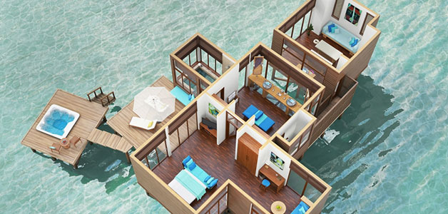 هذه مزايا جناح Retreat Water الرائع في فندق كونراد المالديف