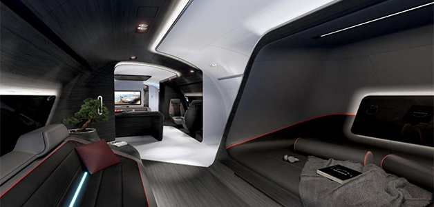 قمرة طائرة خاصة بتصميم سيارة Mercedes-AMG الرياضية