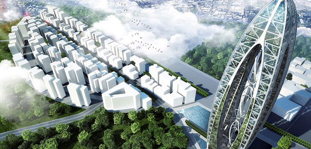 ناطحة سحاب من الأشجار تمتص التلوث من مدينة تايوان